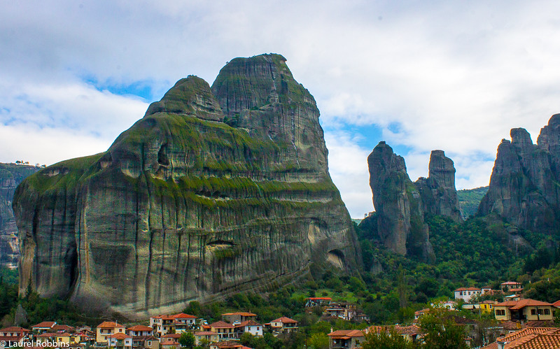 View of the Holy Spirit Mountain in Meteora, Greece