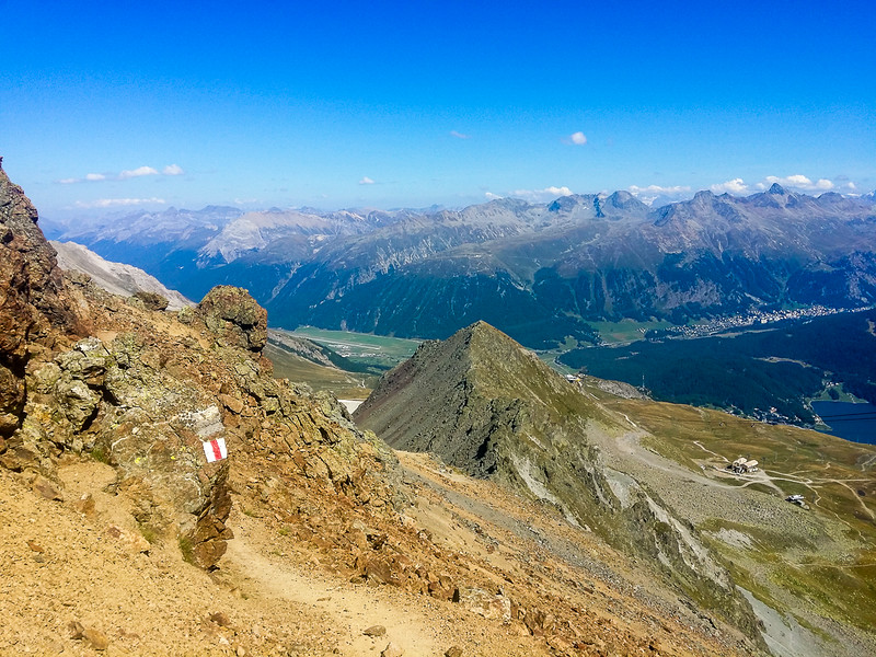 Overlooking the Engadin Valley from the mountains