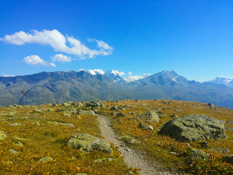 Engadin mountains near St Moritz are separated by the Engadin Valley.