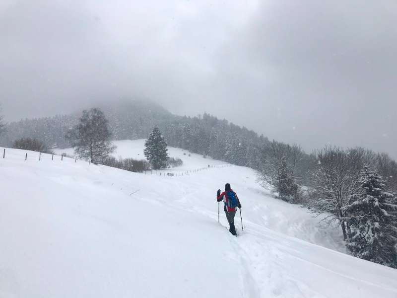 winter hiking in severe weather conditions