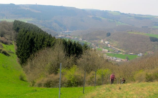 View of the Our River seen while hiking in the Luxembourg Ardennes