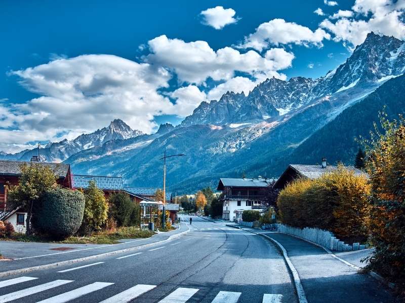 road in the Chamonix valley