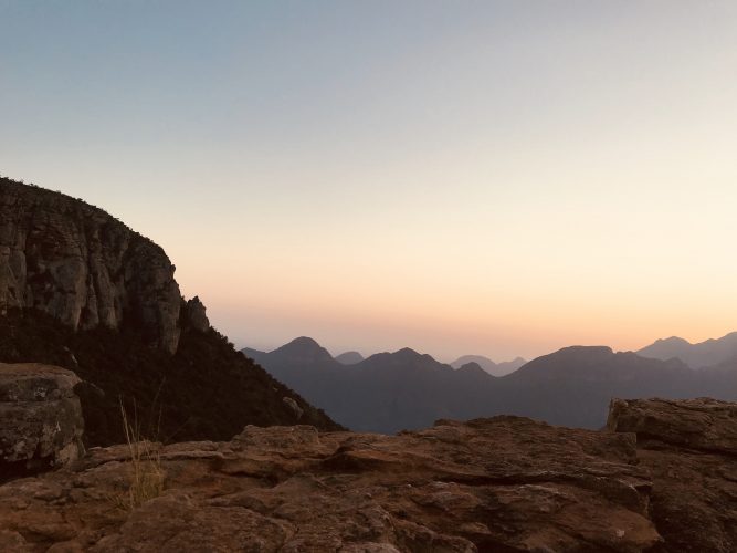 A beautiful sunrise over the Blyde River Canyon