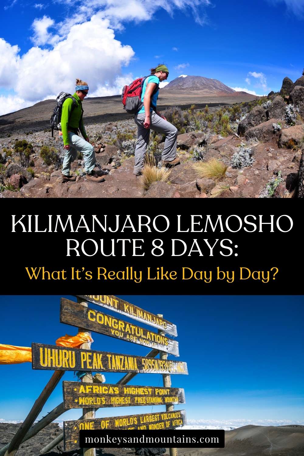 kilimanjaro hiking tour: lemosho route 8 days