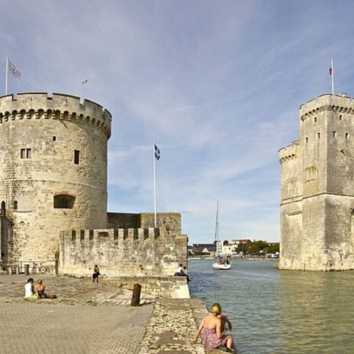 The Towers that overlook the Old Port in La Rochelle Poitou Charentes