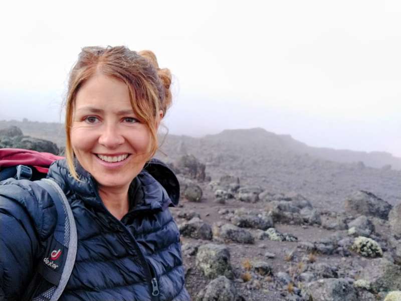 Laurel at the top of Mount Kilimanjaro