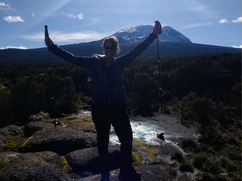 Laurel with the mount kilimanjaro at the back