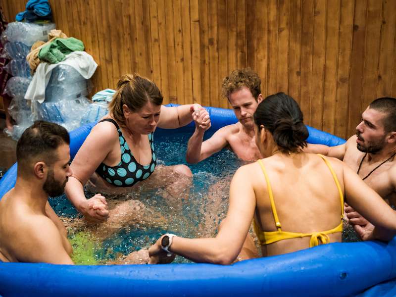 As you can see from the look on my face, it's not fun getting an ice bath