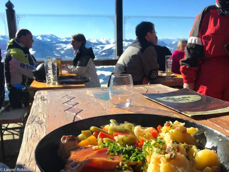 mountain hut serving Tirolean food at SkiWelt