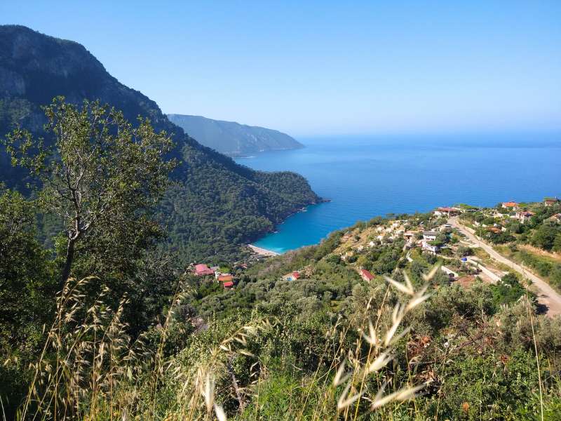 hiking trail of lycian way at the top of the mountain