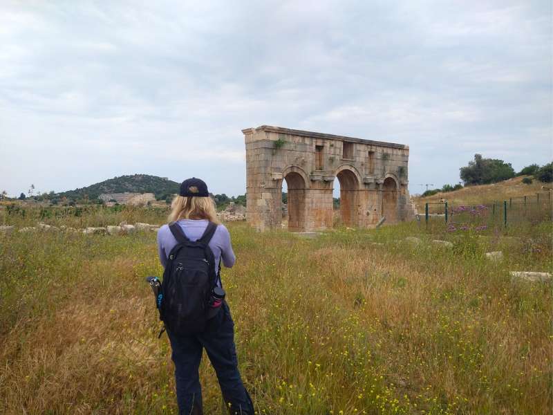 hiker taking pictures during lycian way tour