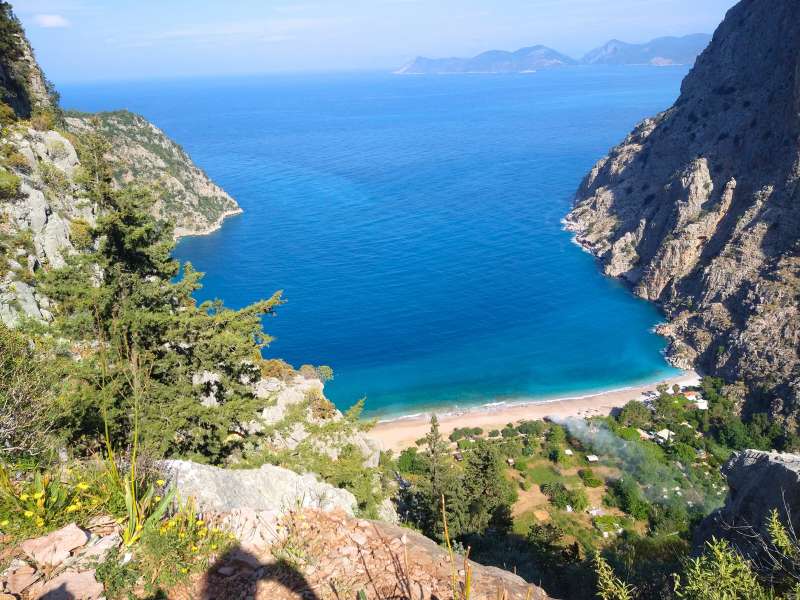 coastal cliff as seen from the top during lycian way tour