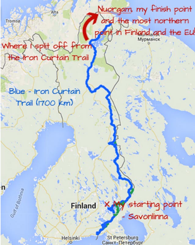 map of cycling EV 13 Iron Curtain Trail Finland-55