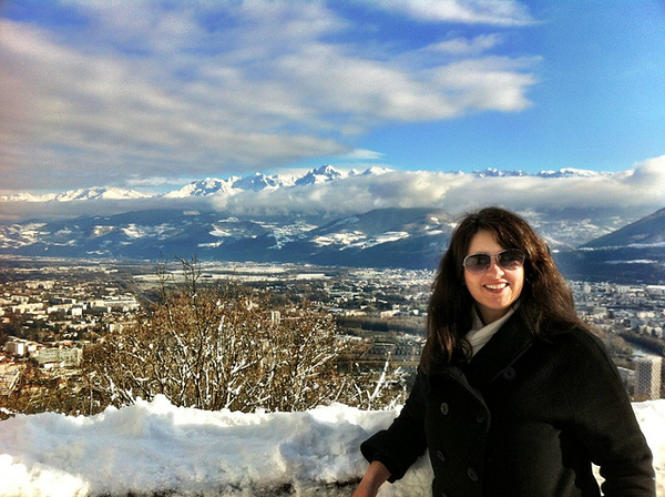 Me enjoying the views over Grenoble from La Bastille.