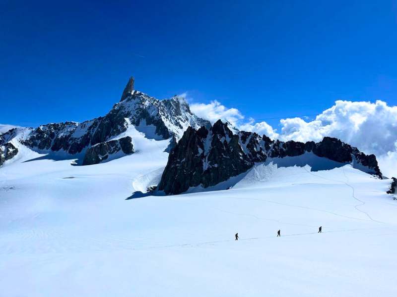 Valley Blanche Traverse is a gorgeous full day glacier tour with epic views of Mont Blanc