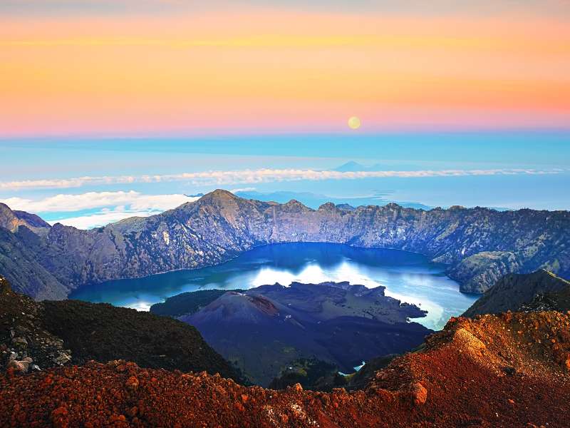 Mount Rinjani in Indonesia is one of the best mountain treks in the world