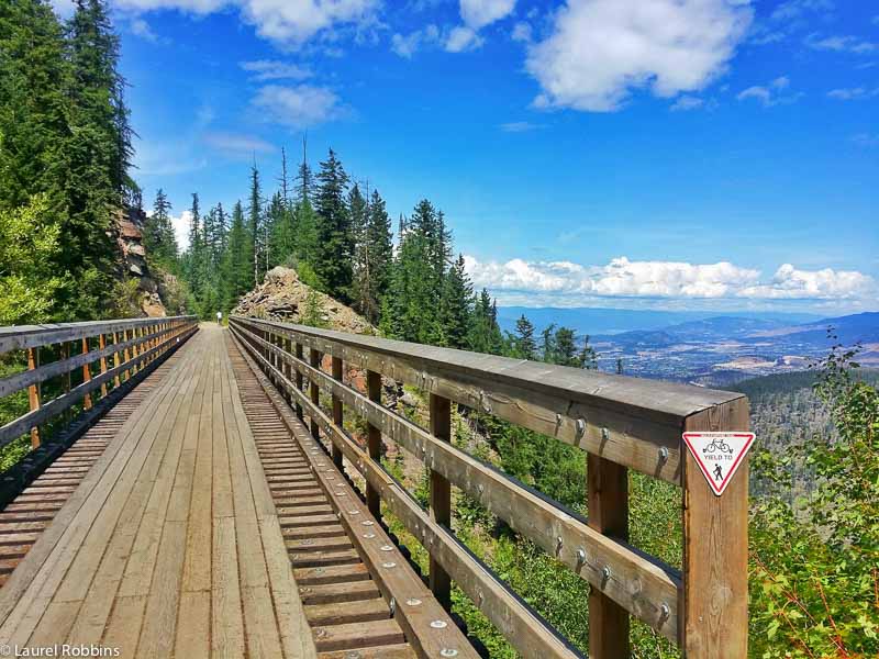 Views of the Okangan Valley from Myra Canyon, a scenic cycle route in Kelowna