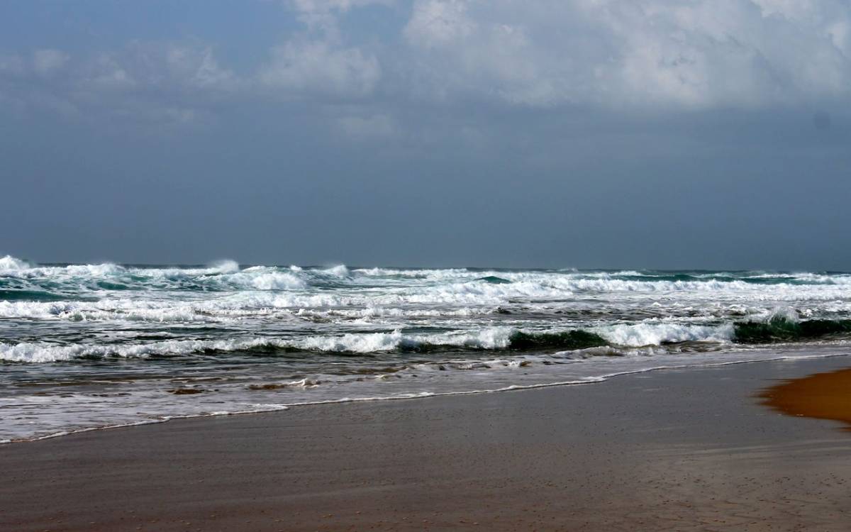 High waves right before we went whale watching in St Lucia, South Africa