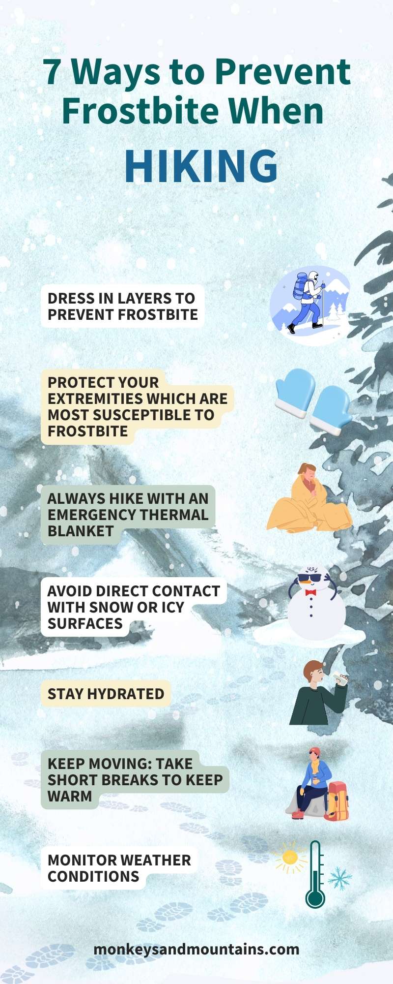 how to prevent frostbite when winter hiking