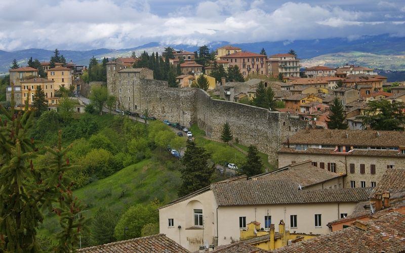 City wall in Perugia, Umbria, Italy