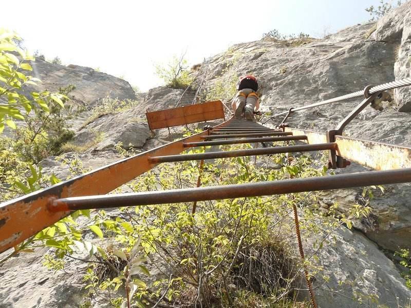 Example of a via ferrata with a ladder.