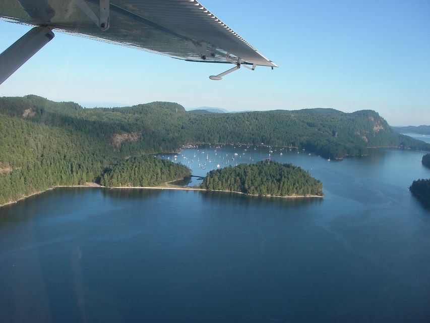 Aerial view from the seaplane between Vancouver and Salt Spring Island. Keep your eye out for dolphins.