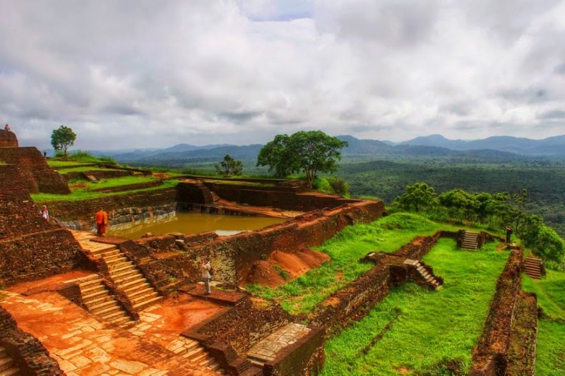 The ruins at the top of Sigiyria in Sri Lanka.