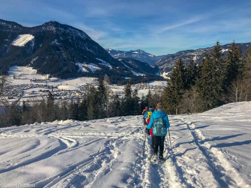 Snowshoers exploring Wilder Kaiser