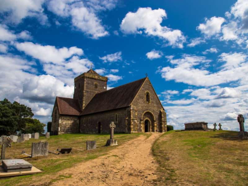 St Martha’s Church, as seen from North Downs Way walk