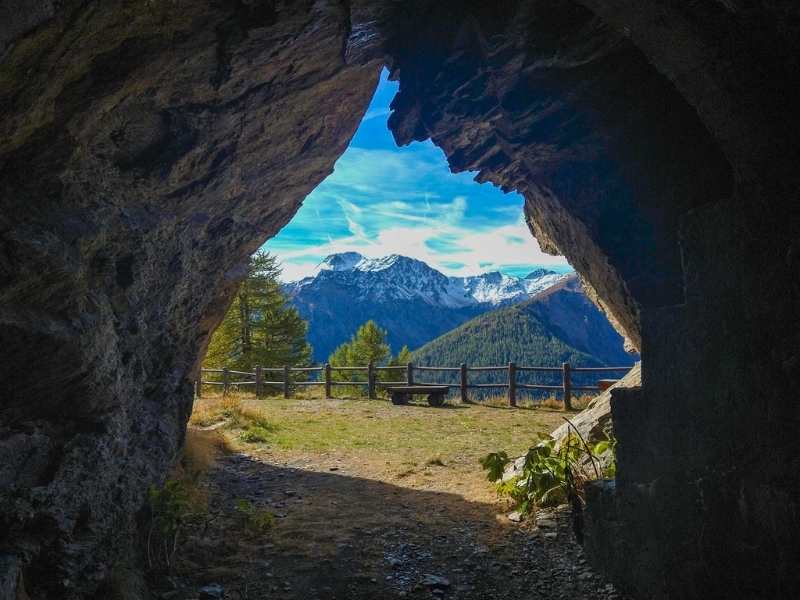 view from the WW1 fortification of Plan Puitz in the Aosta Valley