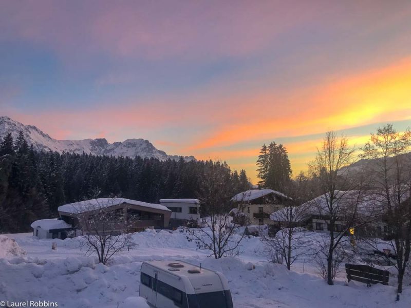 The village of Söll at sunrise