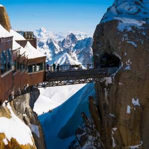 the pipe at l'Aiguille du Midi is one of the best views you can get near Chamonix