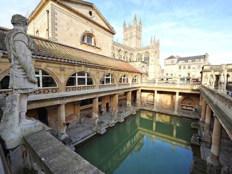 The Roman Baths in Bath, Somerset as the final walk of Cotswold Way