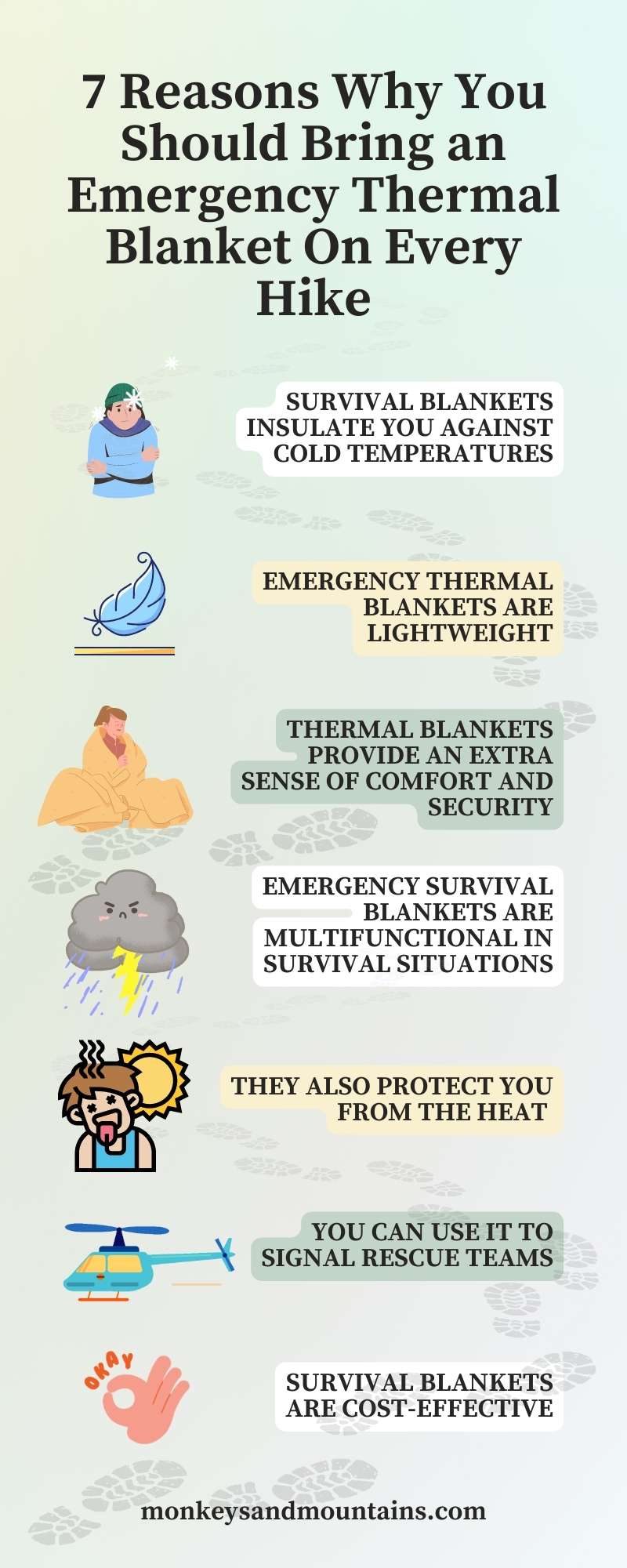 7 reasons to bring survival thermal blanket on your hike