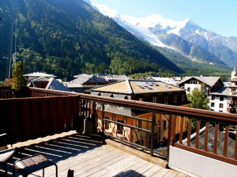 view of Mont Blanc from view from Boutique Hôtel Le Morgane in Chamonix