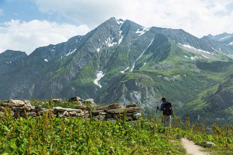 hiker on the Tour du Mont Blanc