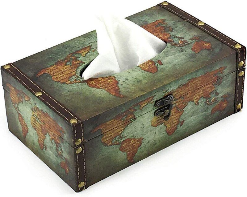 A travel inspired tissue box is a simple way to incorporate travel decor into your home. 