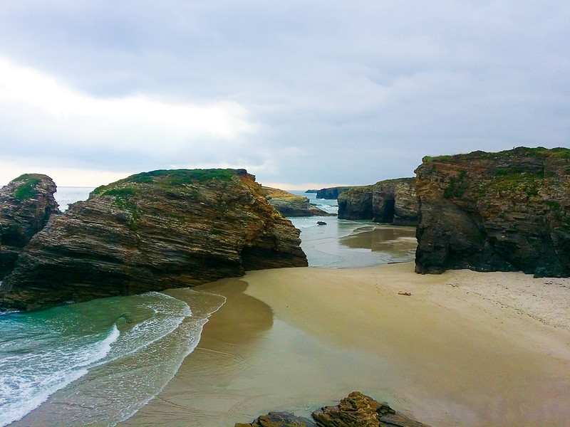 Catedrais Beach appears much smaller than it actually is at high tide.