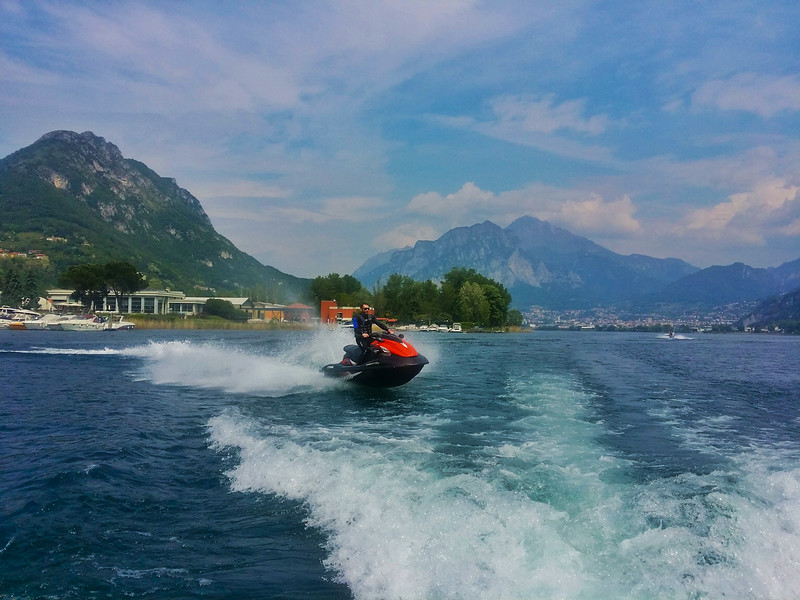 If you're feeling adventurous, you can rent a sea-doo on Lake Como, Italy.