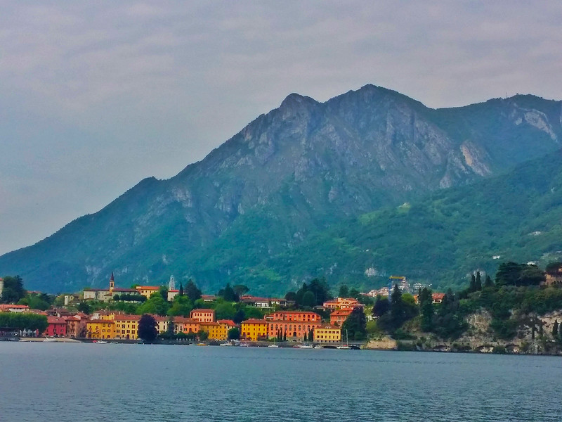 Lecco and Mount San Martino as seen from Lake Como. 