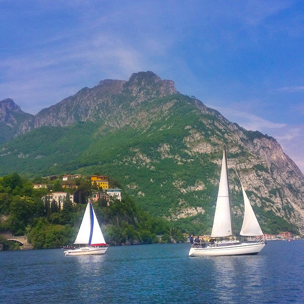 Sail boats on Lake Como, Italy.