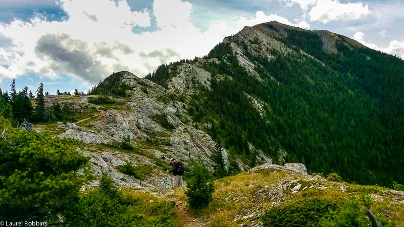 The hiking trail is well worn up to the first summit.