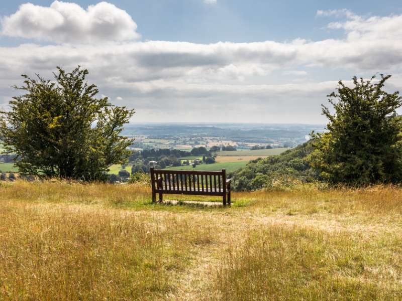 Stinchcombe Hill seen from the Cotswold Way walk