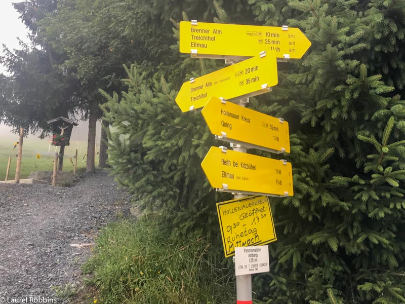 There are lots of hiking trails in Wilder Kaiser as you can see from the signs.