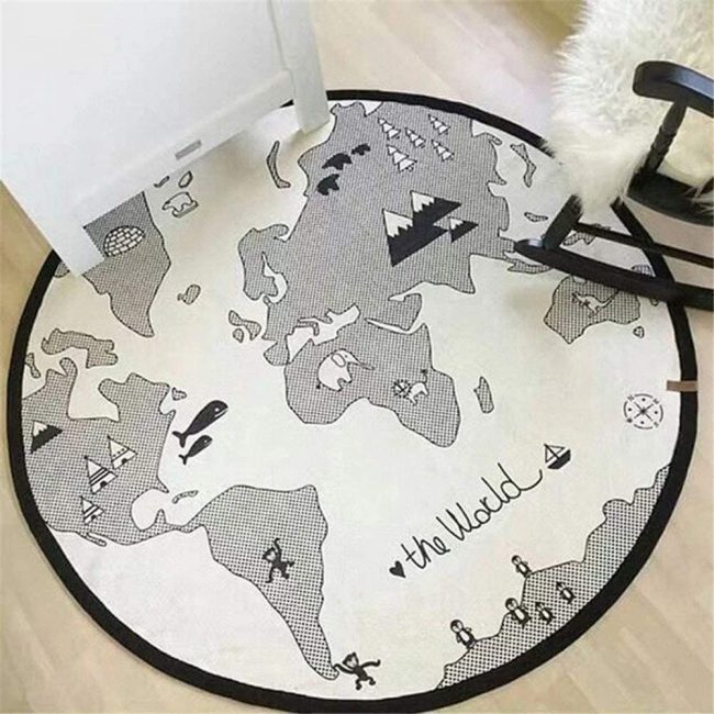 Parents will love this world map baby playmat. It is the perfect way to bring travel decor into your home. 