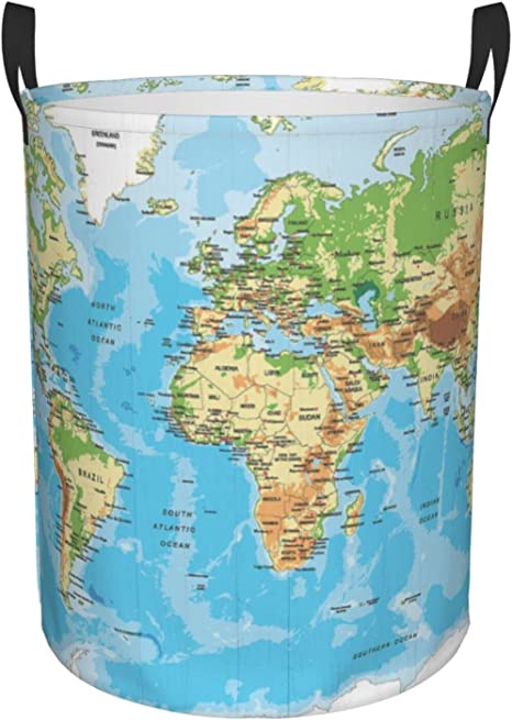 World Map Laundry Basket for Travel-Inspired Decor