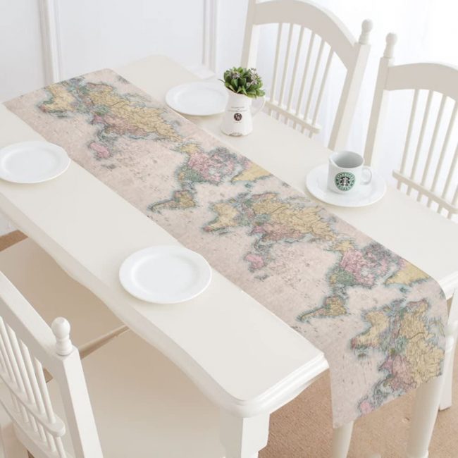 Table runners are a simple and elegant way to add to your home decor. This is a great travel decor piece for all occassions. 