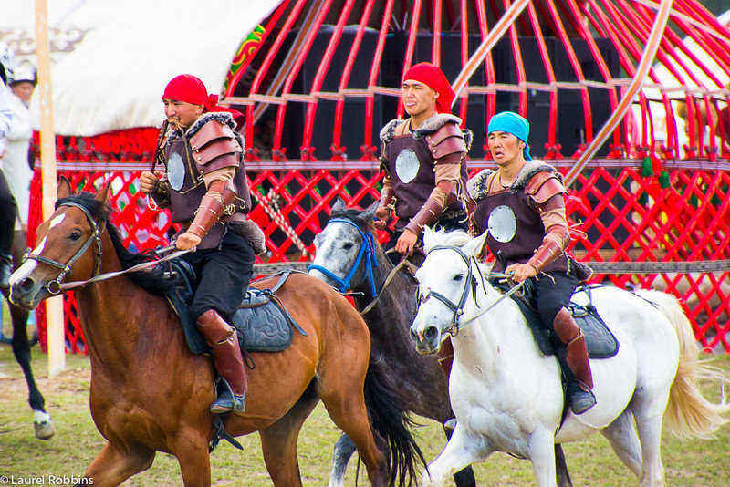 Horsemen performing at the World Nomad Games