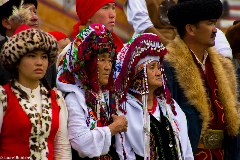 Participants wearing traditional Nomadic clothing at the World Nomad Games