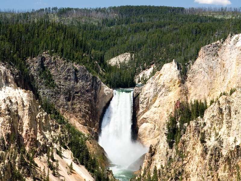 On the North Rim Trail you'll get a great view of Yellowstone Falls from Inspiration Point